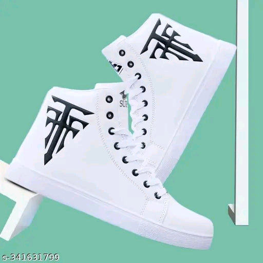 High Ankle Height Shoes for Men (White)