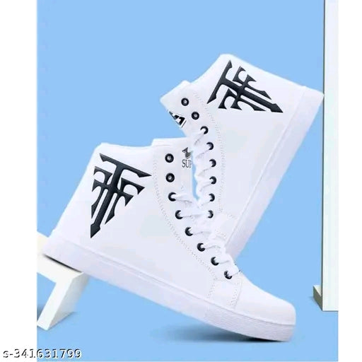 High Ankle Height Shoes for Men (White)