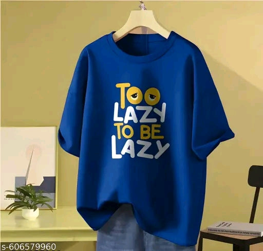 Trendy Women’s Printed Blue Oversized T-Shirt | Loose Fit Casual Wear