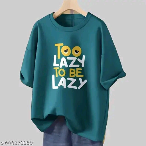 Trendy Women’s Printed Blue Oversized T-Shirt | Loose Fit Casual Wear