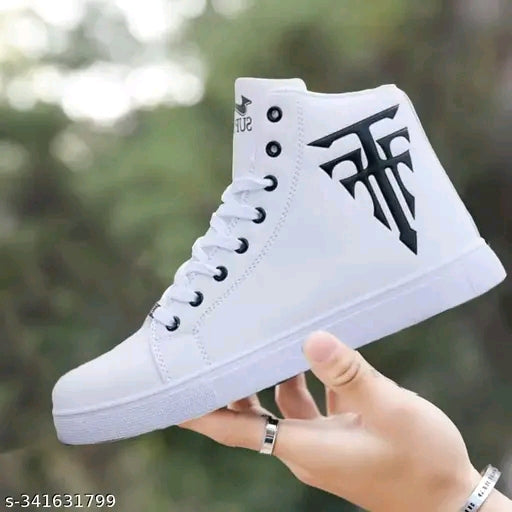 High Ankle Height Shoes for Men (White)